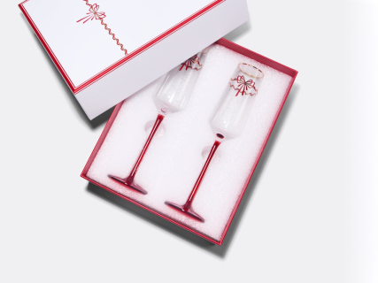 Набор из 2-х бокалов для шампанского 250 мл, в подарочной упаковке, рисунок Календа арт 14.11465.07, 