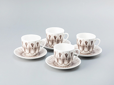 Чашка с блюдцем кофейная 180 мл.,  форма Ландыш,  рисунок Aloha Bungalow, арт. 81.30161.00.1