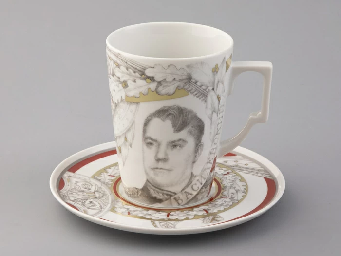 Бокал с блюдцем в подарочной упаковке, форма Гранд, рисунок Маршалы победы Василевский А.В., арт. 81.33242.00.1, 