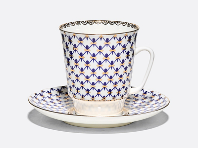 Чашка с блюдцем кофейная 165 мл.,  форма Майская,  рисунок Кобальтовая сетка арт. 81.14574.00.1