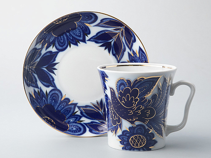 Бокал с блюдцем форма Ленинградский рисунок Птицы 360 мл арт. 81.10493.00.1