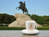 Чашка с блюдцем 165 мл, форма Майская, рисунок Золотой Петербург Петр I, арт. 81.34781.00.1, 