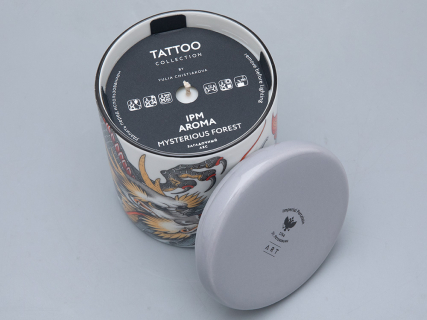 Подарочный набор Свеча форма ТОП рисунок Tattoo Dragon (Татуировка Дракон) аромат Загадочный лес арт. 81.32067.00.1, 