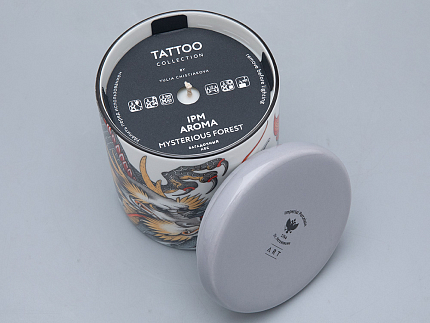 Подарочный набор Свеча форма ТОП рисунок TATTOO Dragon аромат Загадочный лес арт. 81.32067.00.1