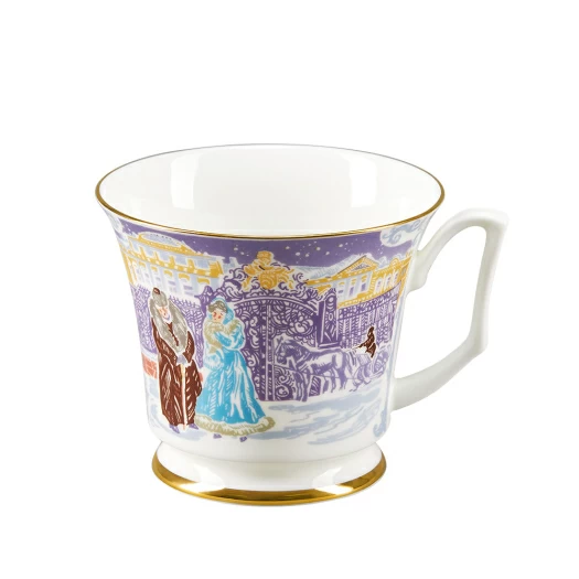 Сервиз чайный форма Юлия рисунок Серебряные коньки, 6 персон 14 предметов арт. 81.29098.00.1, 