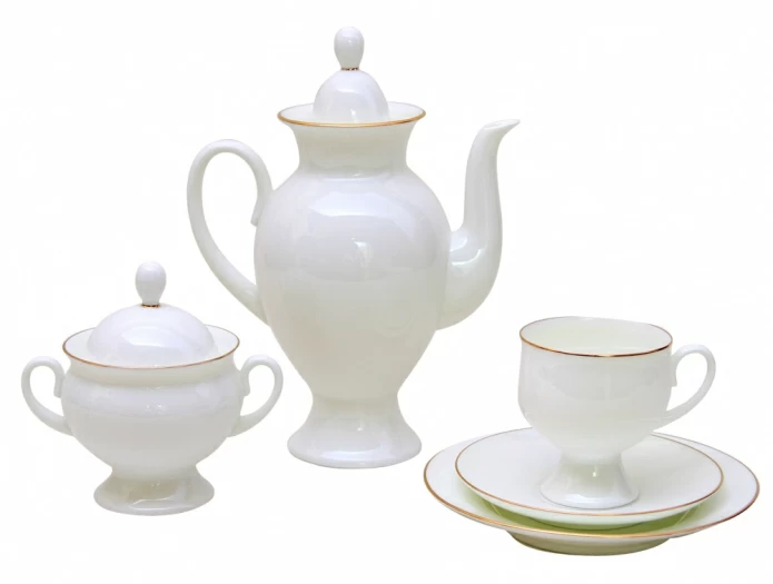 Сервиз кофейный форма Классическая-2 рисунок Золотая лента, 6 персон 20 предметов арт. 81.14598.00.1, 
