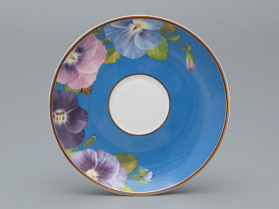 Чашка с блюдцем чайная форма Весенняя 2 рисунок Виола 2, арт. 81.34139.00.1