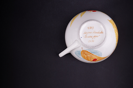 Чашка с блюдцем Золотое утро, на форме Купольная арт 61.21041.00.1