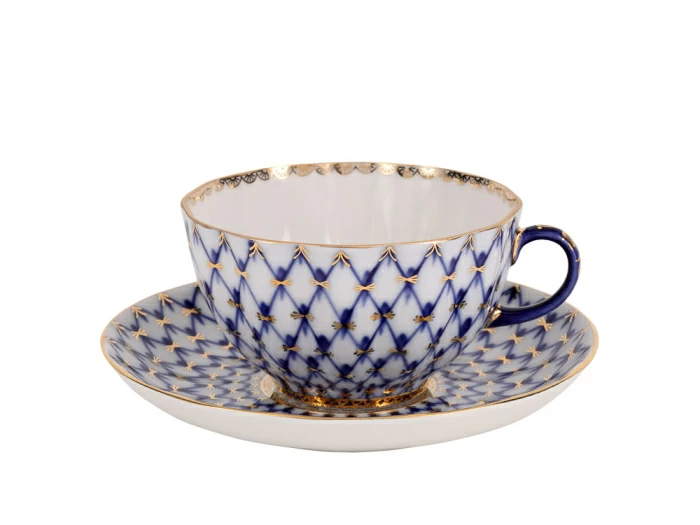 Сервиз чайный форма Тюльпан рисунок Кобальтовая сетка, 6 персон 20 предметов, арт. 81.11141.03.1, 