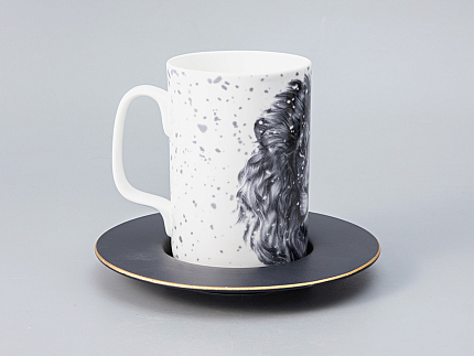 Бокал с блюдцем Тотем в подарочной упаковке, рисунок Лев арт. 81.28375.00.1