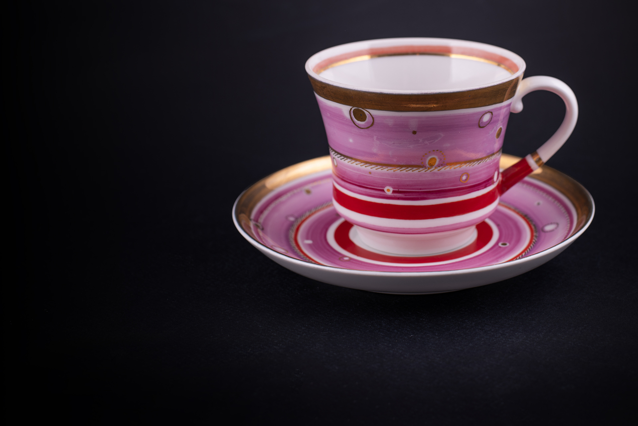 Чашка с блюдцем 220мл, Зима в розовом, форма Банкетная арт 61.21043.00.1, 