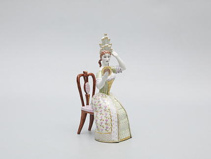 Скульптура Дама с зеркалом Петровская Ассамблея арт. 82.51220.00.1