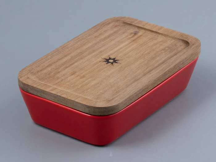 Набор для запекания с деревянной крышкой (2 предм. прямоуг.) форма Стандартная рисунок Календа арт. 42.00042.00.1, 