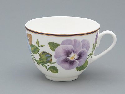 Чашка с блюдцем чайная форма Весенняя 2 рисунок Виола 2, арт. 81.34139.00.1