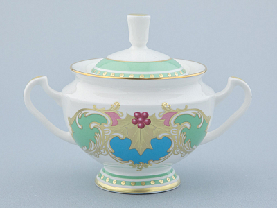 Сервиз чайный форма Айседора рисунок Аквамарин 6 персон 14 предметов арт. 81.30906.00.1