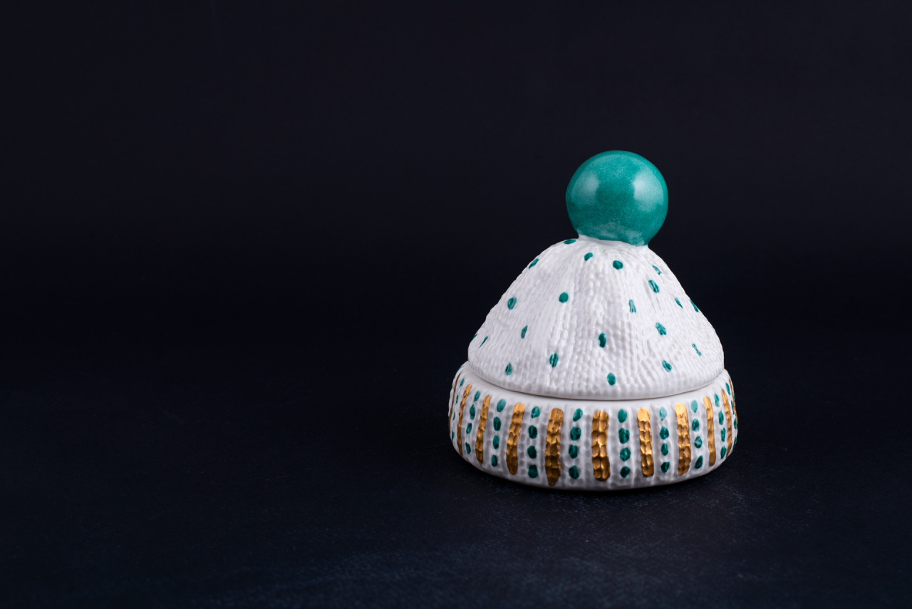 Шкатулка Детская Шапочка, рисунок Зеленый помпон, арт 60.14115.00.1, 