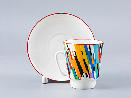 Чашка с блюдцем 165 мл форма Майская рисунок Движение 2, арт. 81.27267.00.1