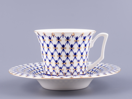 Чашка с блюдцем кофейная 145 мл форма Юлия рисунок Кобальтовая сетка арт. 81.20119.00.1, 