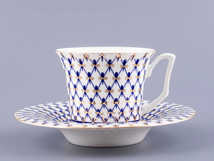 Чашка с блюдцем кофейная 145 мл форма Юлия рисунок Кобальтовая сетка арт. 81.20119.00.1, 