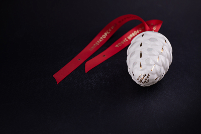 Елочная игрушка Шишка, рисунок Снежная, арт 60.21176.00.1