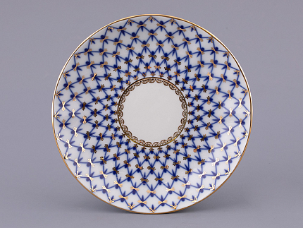 Чашка с блюдцем чайная форма Тюльпан рисунок Кобальтовая сетка, арт 81.10105.90.1