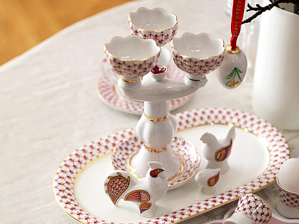 Подсвечник Трехрожковый Тюльпан Сетка-Блюз арт. 80.50232.00.1