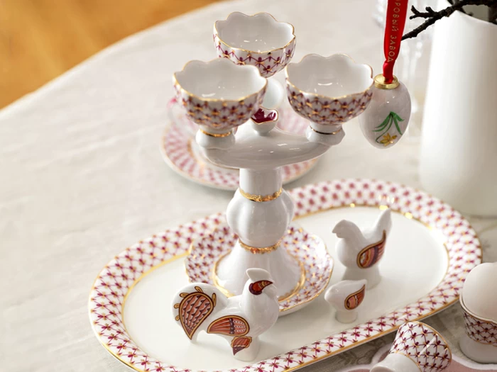 Подсвечник Трехрожковый Тюльпан Сетка-Блюз арт. 80.50232.00.1, 