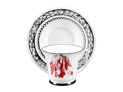 Подарочный набор чашка с блюдцем, форма Юлия рисунок Сысоев. Волшебный сад III арт. 81.30914.00.1