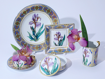 Тарелка декоративная 270 мм в подарочной упаковке, форма Европейская, рисунок Нежный Ирис, арт. 81.32770.00.1