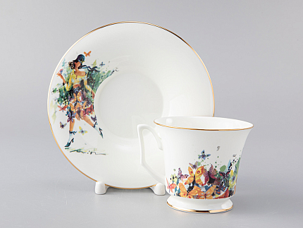 Чашка с блюдцем чайная форма Юлия рисунок Лето/Summer, арт. 81.29409.00.1