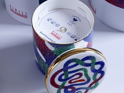 Свеча ароматическая в подарочной упаковке, форма top, рисунок Лунный змей, аромат Ванильный кекс арт. 81.32799.00.1