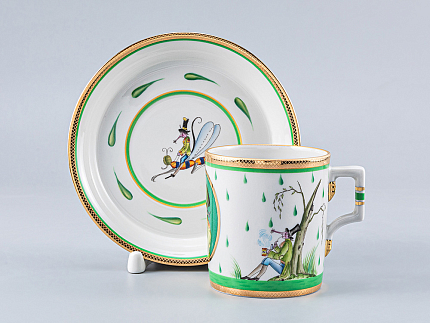 Чашка с блюдцем чайная Гербовая Крысята-воришки 1 арт. 81.16803.00.1