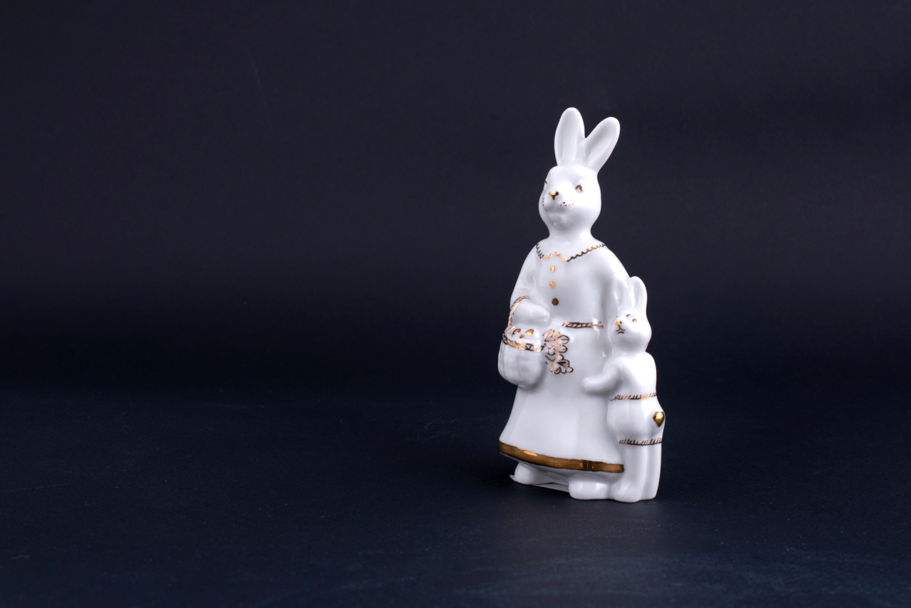 Скульптура Зайчиха-мама, рисунок Золотой, арт 62.15763.00.1, 