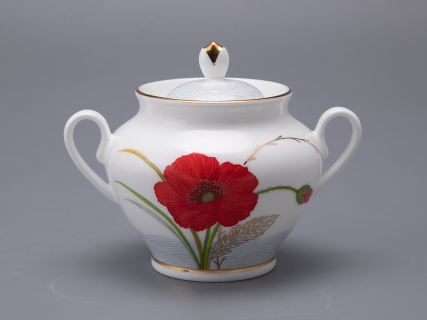 Сервиз чайный форма Весенняя 2 рисунок Маки на 6 персон 14 предметов, арт. 81.34140.00.1, 