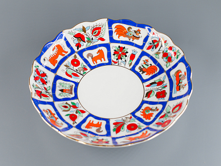 Сухарница, 215  мм, форма Тюльпан, рисунок Русский лубок арт. 80.00252.00.1