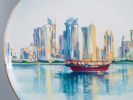 Декоративная тарелка 275 мм, форма Эллипс, Звезда Востока (Катар), арт 80.38400.00.1