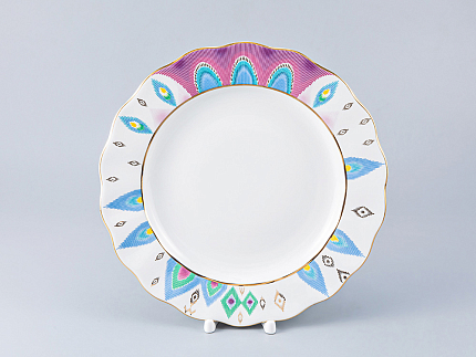 Тарелка мелкая 270 мм. форма Тюльпан рисунок Перо павлина, арт. 80.97651.00.1