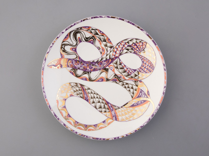 Тарелка декоративная 195 мм в подарочной упаковке, форма Эллипс, рисунок Золотая скарапея, артикул 81.33552.00.1, 