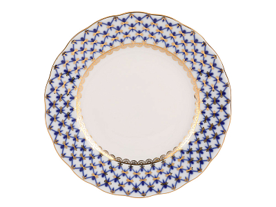 Трехпредметный комплект чайный форма Тюльпан рисунок Кобальтовая сетка арт. 81.10103.90.1