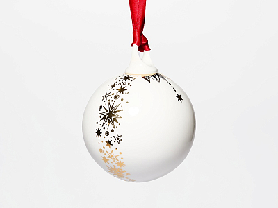 Елочная игрушка в подарочной упаковке, форма Шар с елкой, рисунок Звездопад, арт. 81.33931.00.1