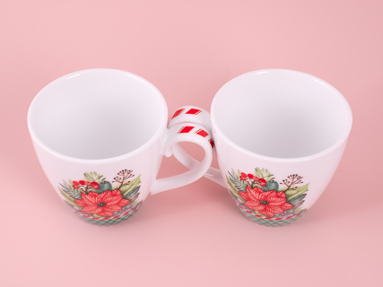 Набор бокалов с блюдцем 2шт форма Весна, рисунок Зимняя история (зеленый) арт. 81.11373.00.1, 