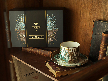 Чашка с блюдцем в подарочной упаковке, форма Охотничий, рисунок Триумф Victoria, арт. 81.32470.00.1