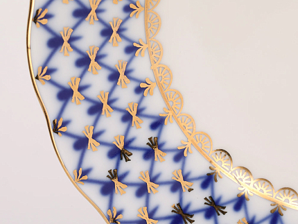 Трехпредметный комплект чайный форма Тюльпан рисунок Кобальтовая сетка арт. 81.10103.90.1