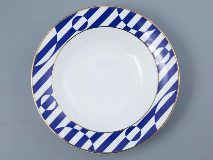 Тарелка глубокая 235 мм Стандартная-2 рисунок Да и нет Синий арт. 80.44733.00.1, 