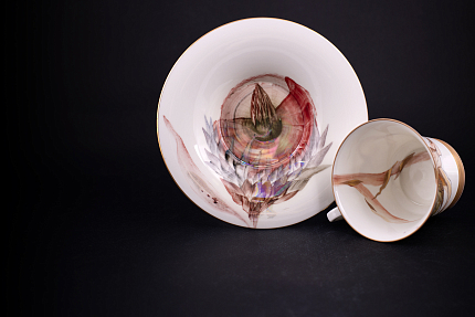 Чашка с блюдцем чайная, форма Юлия, рисунок Татьянин день арт. 41.00180.00.1