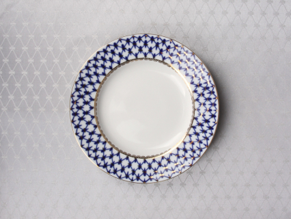 Подарочный набор Скатерть 145x220 Кобальтовая сетка Серебристая арт. 14.01067.02, 