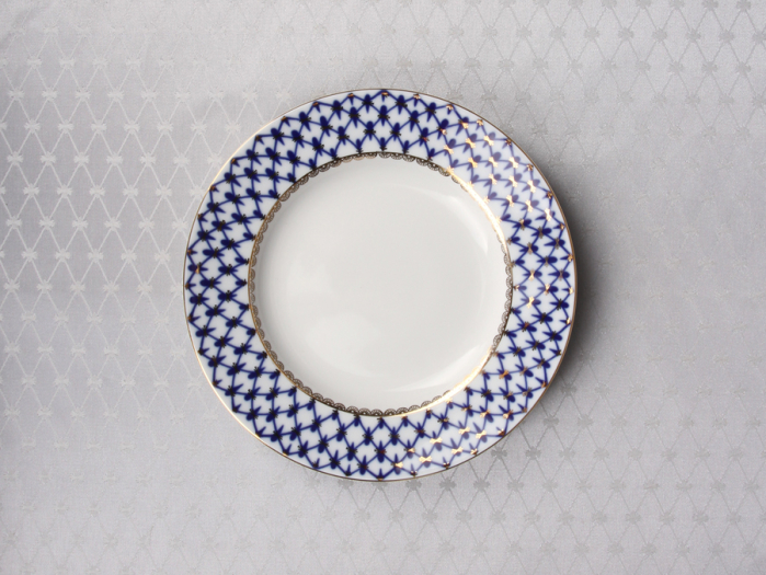 Подарочный набор Скатерть 145x220 Кобальтовая сетка Серебристая арт. 14.01067.02, 