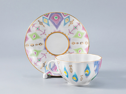 Сервиз чайный форма Тюльпан рисунок Перо павлина, 6 персон 14 предметов, арт. 81.27962.00.1, 