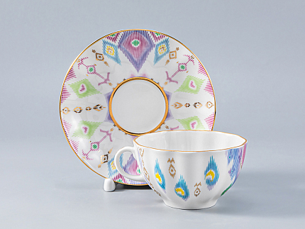 Сервиз чайный форма Тюльпан рисунок Перо павлина, 6 персон 14 предметов, арт. 81.27962.00.1