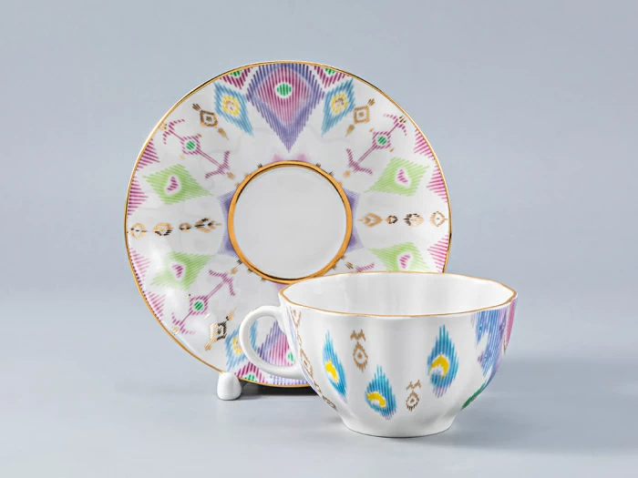 Сервиз чайный форма Тюльпан рисунок Перо павлина, 6 персон 14 предметов, арт. 81.27962.00.1, 